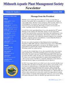 Newsletter Volume 28 Number 1 BOARD OF DIRECTORS Officers JASON CARLEE – President