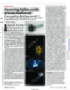 Uncovering hidden worlds of ocean biodiversity IMAGES: VIRUS, J. R. BRUM AND M. B. SULLIVAN/TUCSON MARINE PHAGE LAB, UNIVERSITY OF ARIZONA; TRICHODESMIUM, ABIGAIL HEITHOFF/WOODS HOLE OCEANOGRAPHIC INSTITUTION/VISUALS UNL