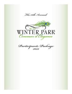 The 12th Annual  Participants Package 2013  2013 Winter Park Concours d’Elegance
