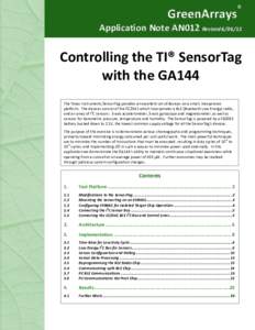 GreenArrays  ® AN012 Controlling the TI SensorTag