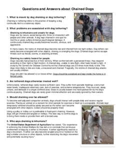 What is meant by dog chaining or dog tethering