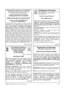 Mody University of Science and Technology (Formerly Mody Institute of Technology and Science) Established by the Rajasthan State Legislature and Covered u/s 2(f) of the UGC Act, 1956  Faculty of Engineering and Technolog