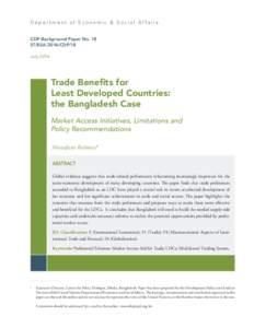 Depar tment of Economic & Social Af fairs CDP Background Paper No. 18 ST/ESA/2014/CDP/18 July[removed]Trade Benefits for