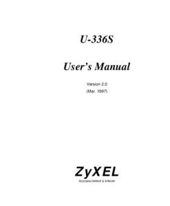 U-336S User’s Manual Version 2.0 (MarZyXEL