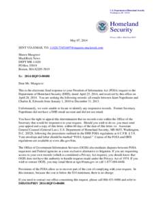 U.S. Department of Homeland Security Washington, DCHomeland Security Privacy Office, Mail Stop 0655