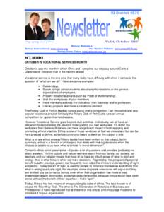 RI District[removed]DG Greg and Chris Vol.4, October 2007 Rotary Websites: