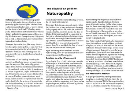 The Skeptics SA guide to Naturopathy