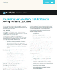 Covisint  Fact Sheet Reducing Unnecessary Readmissions Uniting Your Entire Care Team