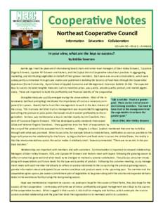 Cooperative Notes Northeast Cooperative Council Information Education
