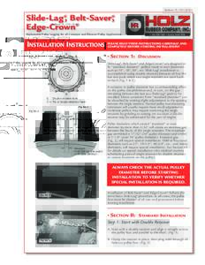 Bulletin PLSlide-Lag®, Belt-Saver®, Edge-Crown® Replaceable Pulley Lagging for all Conveyor and Elevator Pulley Applications