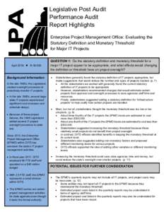 Enterprise Project Management Office (Report Highlights)