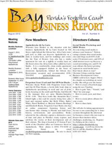 August 2011 Bay Business Report Newsletter | Apalachicola Bay Chamb[removed]of 4 August 2012