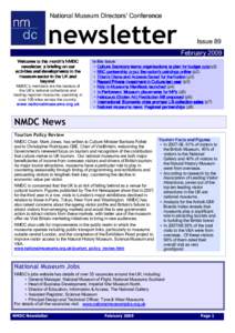 National Museum Directors’ Conference  newsletter Issue 89 February 2009