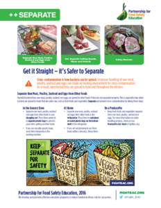 Separate Raw Meat, Poultry, Seafood and Eggs from Other Foods Use Separate Cutting Boards, Plates and Utensils