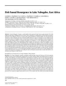 Fish Faunal Resurgence in Lake Nabugabo, East Africa LAUREN J. CHAPMAN,*†‡‡ COLIN A. CHAPMAN,*† PAMELA J. SCHOFIELD,‡ JOHN P. OLOWO,*§ LES KAUFMAN,** OLE SEEHAUSEN,††