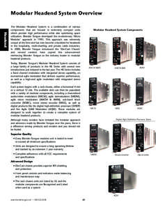Modular Headend System Overview  Headend The Modular Headend System is a combination of various components that are housed in extremely compact units