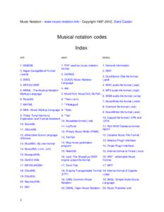 Music Notation - www.music-notation.info - Copyright[removed], Gerd Castan  Musical notation codes Index xml