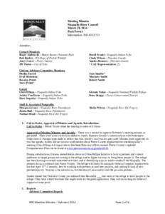 Meeting Minutes Nisqually River Council March 28, 2014 Pack Forest Information: 