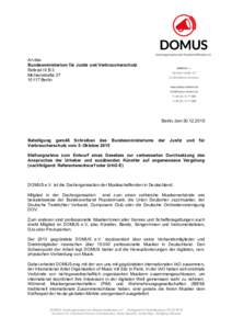 An das Bundesministerium für Justiz und Verbraucherschutz Referat III B 3 MohrenstraßeBerlin