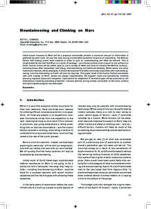 JBIS, Vol.and 57, Climbing pp[removed], Mountaineering on 2004 Mars