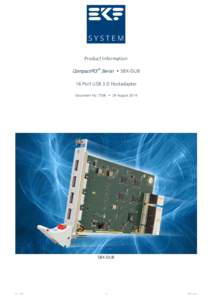 Product Information  CompactPCI ® Serial • SBX-DUB 16 Port USB 3.0 Hostadapter Document No. 7306 • 29 August 2014