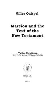 Anti-Judaism / Nontrinitarianism / Christian pacifists / Church Fathers / Marcion of Sinope / Marcionism / Epistle to the Laodiceans / New Testament / Tertullian / Christianity / Religion / Christian theologians