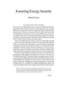 Ensuring Energy Security Daniel Yergin old questions, new answers