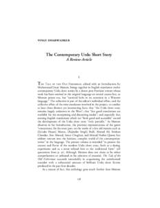    The Contemporary Urdu Short Story A Review-Article  I