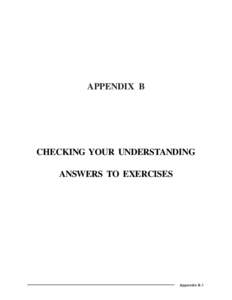 APPENDIX B  CHECKING YOUR UNDERSTANDING ANSWERS TO EXERCISES  Appendix B.1