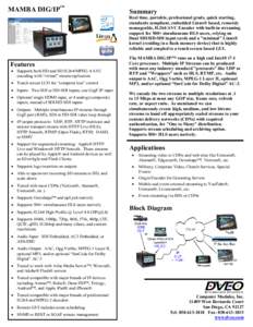 MAMBA DIG/IP -- Portable Dual Input SDI/HD-SDI H.264/AVC Encoder-Streamer with Touch Panel Control