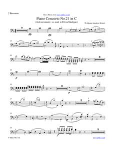 2 Bassoons  Sheet Music from www.mfiles.co.uk Piano Concerto No.21 in C (2nd movement - as used in Elvira Madigan)
