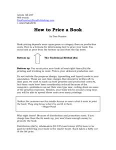 Article ABwordsPARAPUB  How to Price a Book
