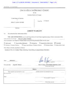 Case 1:17-crJRH-BKE Document 6 FiledPage 1 of 1  AO 442 (RevArrcsl Warrant United States District Court for the