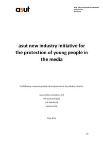 Swiss Telecommunications Association KlösterlistutzBerne asut new industry initiative for the protection of young people in