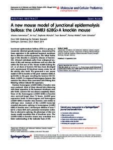 Hammersen et al. Molecular and Cellular Pediatrics 2014, 1(Suppl 1):A12 http://www.molcellped.com/content/1/S1/A12 MEETING ABSTRACT  Open Access