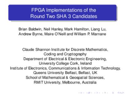 toFPGA Implementations of the toRound Two SHA-3 Candidates