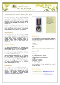 Australia / Vietnam Medal / Australian Service Medal / Australian campaign medals / Orders /  decorations /  and medals of Australia / Australian Active Service Medal 1945–1975