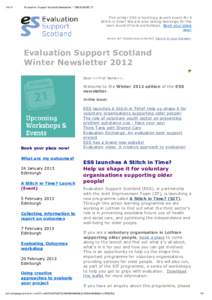 Ev aluation Support Scotland Newsletter - *|MCSUBJECT|* This winter ESS is hosting a launch event for A Stitch in Time? We are also taking bookings for the