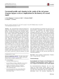 J Ornithol:145–153 DOIs10336y ORIGINAL ARTICLE  Carotenoid profile and vitamins in the combs of the red grouse
