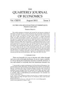 THE  QUARTERLY JOURNAL OF ECONOMICS Vol. CXXVI