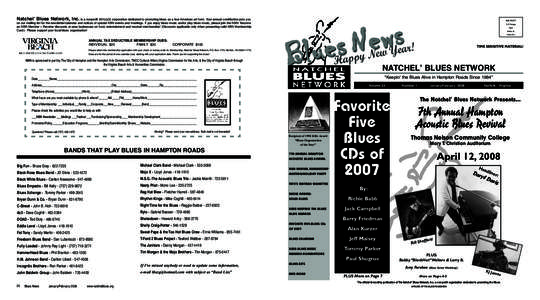Natchel’ Blues Network, Inc. is a nonprofit 501(c)(3) corporation dedicated to promoting blues as a true American art form. Your annual contribution puts you  NON PROFIT on our mailing list for the newsletter/calendar 