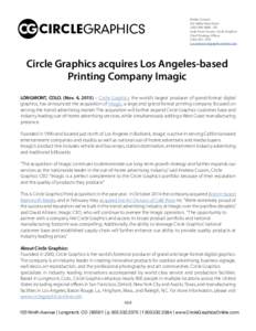 CIRCLEGRAPHICS  Media Contact Jim Miller, Brand Iron			 (OR				 Judy Toran Cousin, Circle Graphics