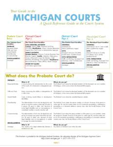 Your Guide to the  MICHIGAN COURTS A Quick Reference Guide to the Court System