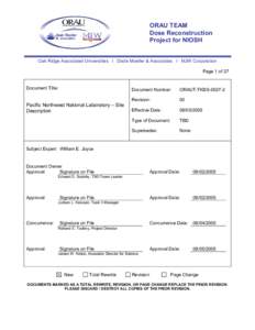 ORAU TEAM Dose Reconstruction Project for NIOSH Oak Ridge Associated Universities I Dade Moeller & Associates I MJW Corporation Page 1 of 27 Document Title: