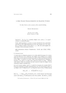 301  Documenta Math. Λ-Adic Euler Characteristics of Elliptic Curves To John Coates on the occasion of his sixtieth birthday
