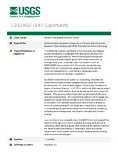        USGS NSF GRIP Opportunity 