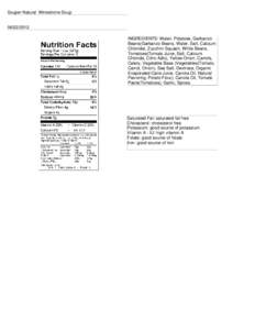 Souper Natural Minestrone SoupINGREDIENTS: Water, Potatoes, Garbanzo Beans(Garbanzo Beans, Water, Salt, Calcium Chloride), Zucchini Squash, White Beans,