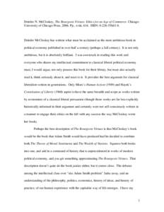 Microsoft Word - Review of Deirdre N McCloskey Bourgeois Virtues.doc