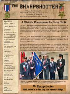 The  Sharpshooter Official Newsletter of the Robert Finch Camp No. 14 – Traverse City Department of Michigan