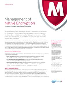 Business Brief  Management of Native Encryption For Apple FileVault and Microsoft BitLocker